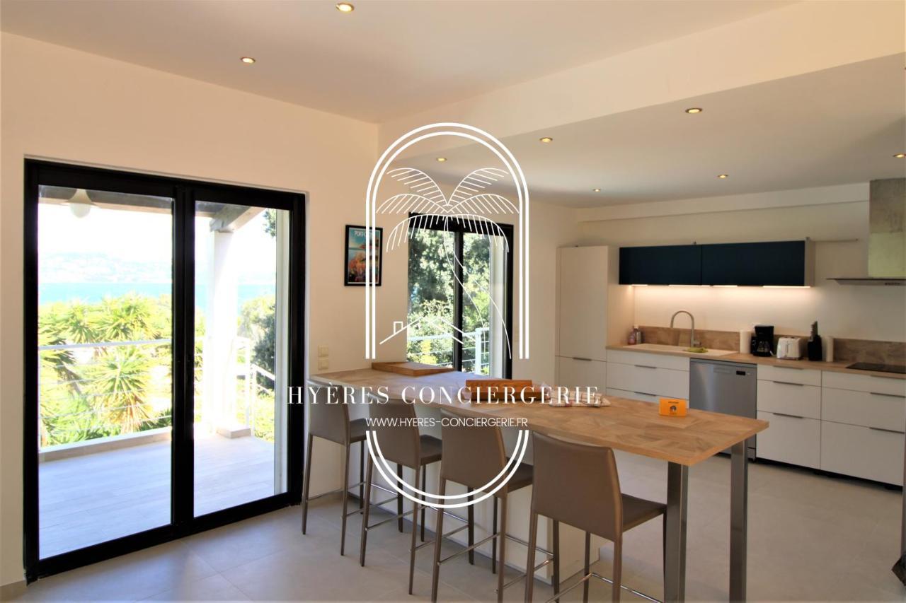 Villa L'Arbanaise Vue Mer Piscine Presqu'Ile Giens By Hc Hyères Екстериор снимка